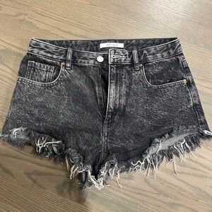 grey wash jean shorts